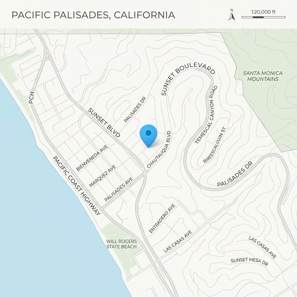 Pacific Palisades Street Map Location
